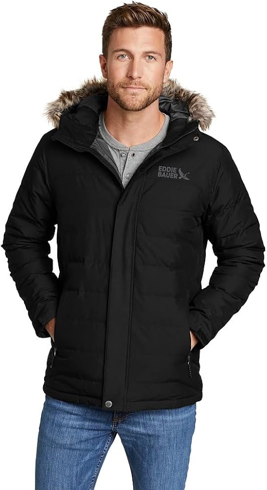 Eddie Bauer Men's Boundary Pass Down Parka, Black, Small at Amazon