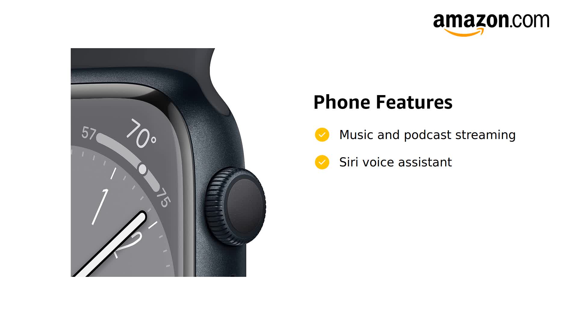 Amazon.com: Apple Watch Series 8 [GPS, 41mm] - Midnight Aluminum