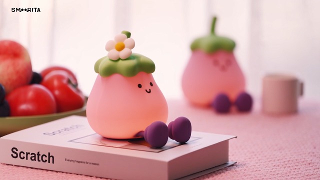 SMOORITA Eggplant Night Light for Kids, Cute Eggplant Sleep Lamp