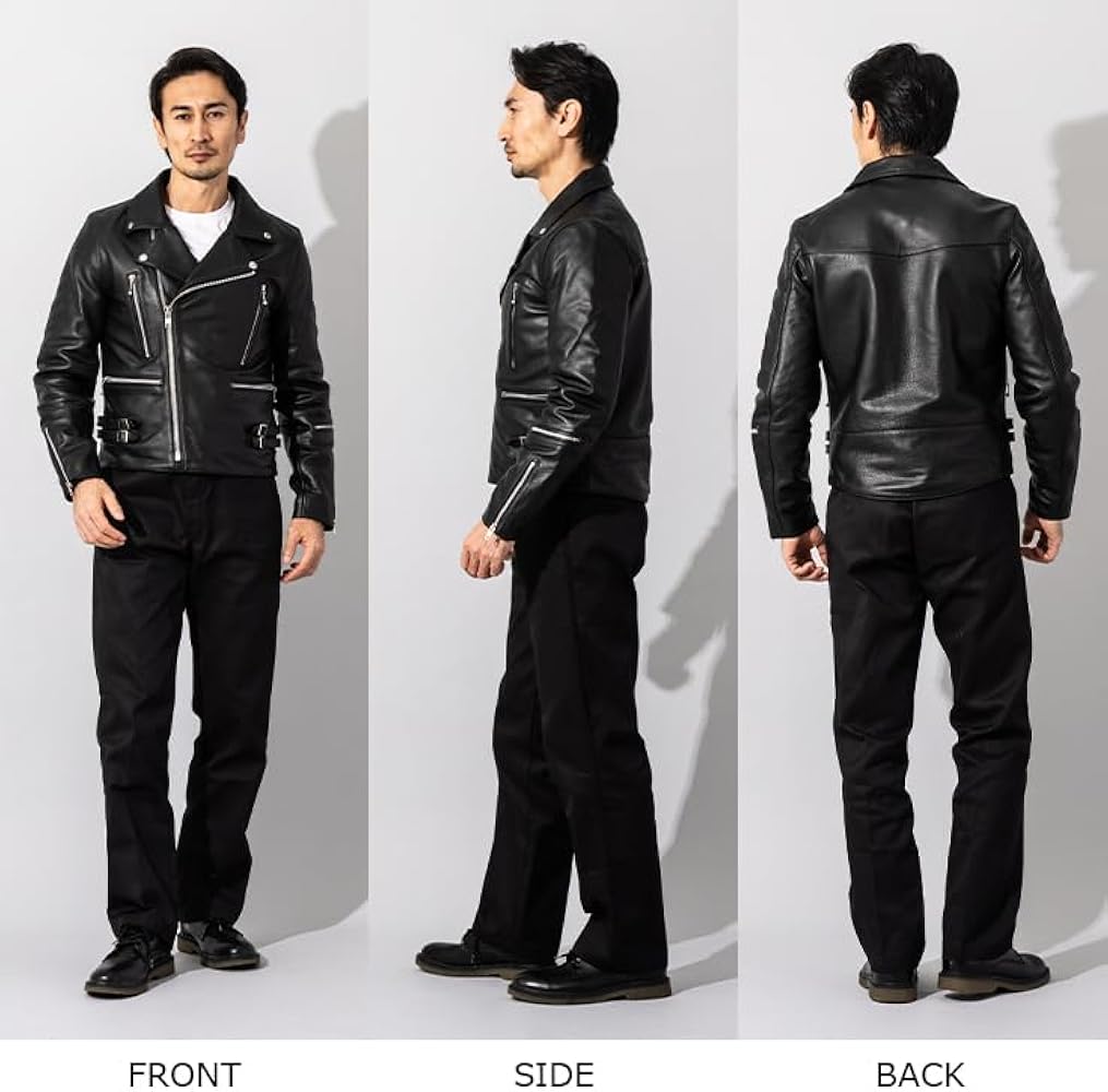Amazon.co.jp: [Liugoo Leathers] 本革 UKタイプ ダブルライダース