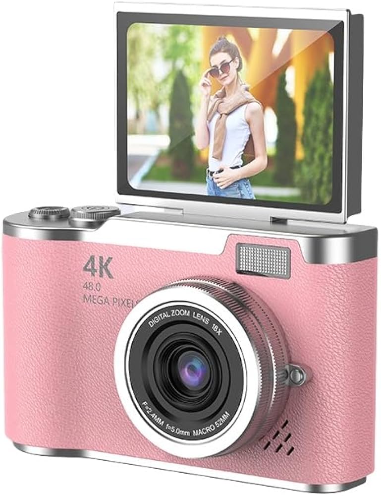 Amazon | 4Kデジタルカメラ、48Wピクセル、180度回転ディスプレイ