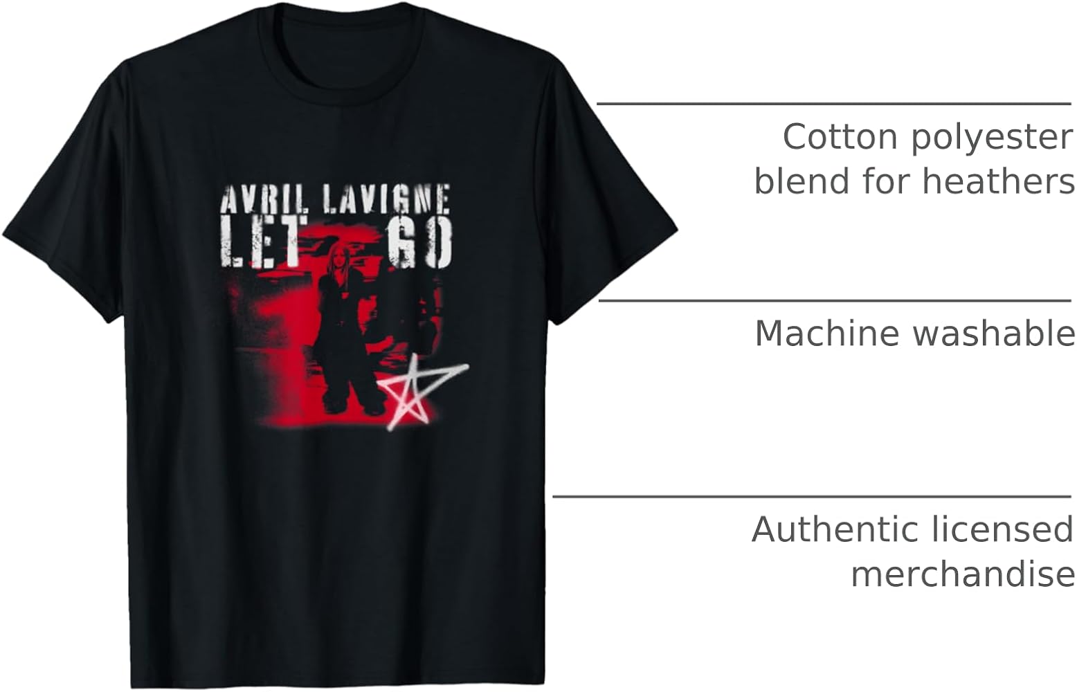 Amazon.com: Official Avril Lavigne Let Go Spraypaint T-Shirt