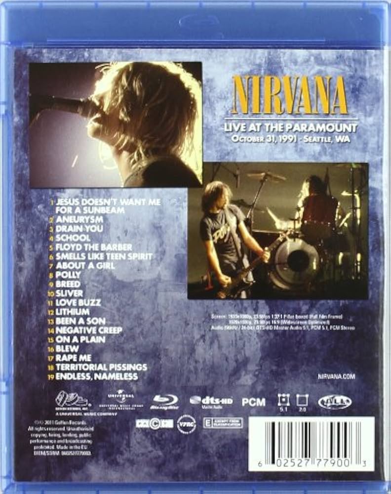 Amazon.com: Nirvana: Live at the Paramount [Blu-ray] : Nirvana