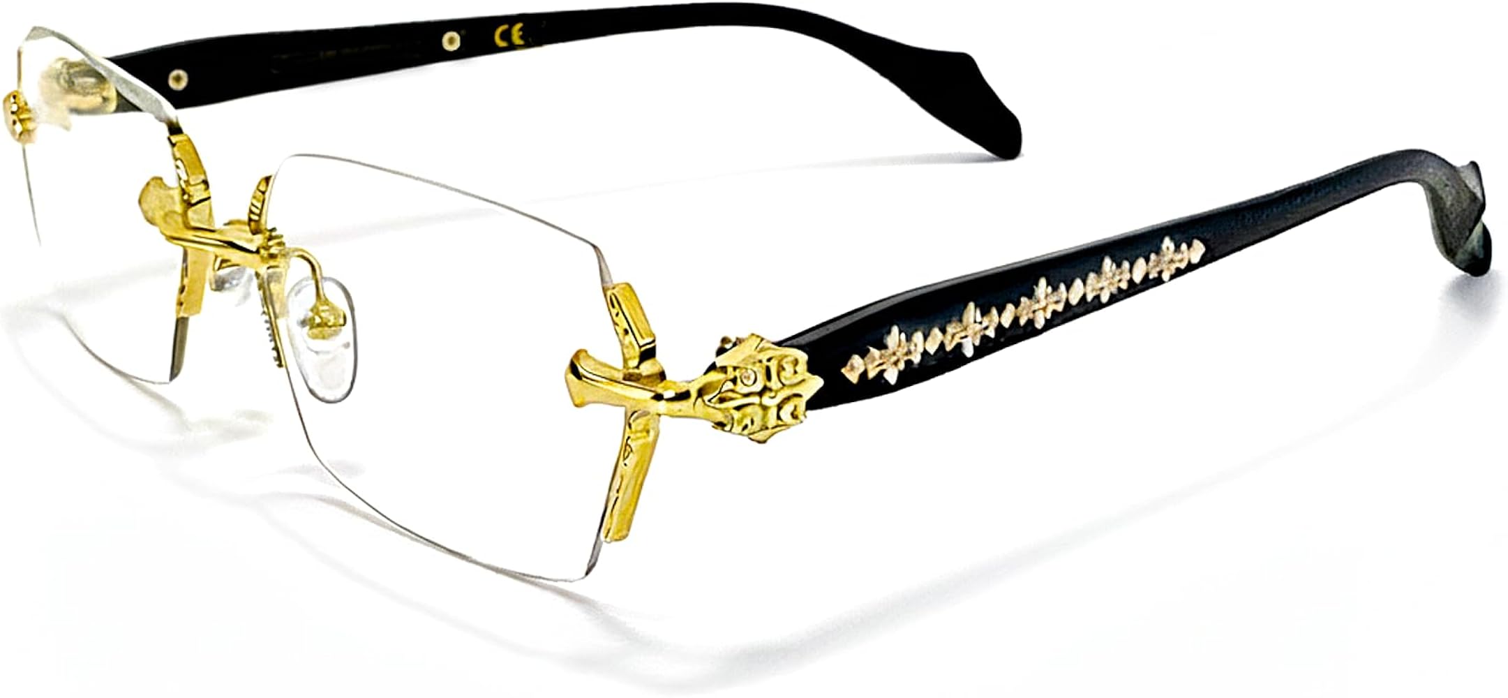 Amazon | [3TRAPX] リムレス メガネ メンズ レディース フレームレス