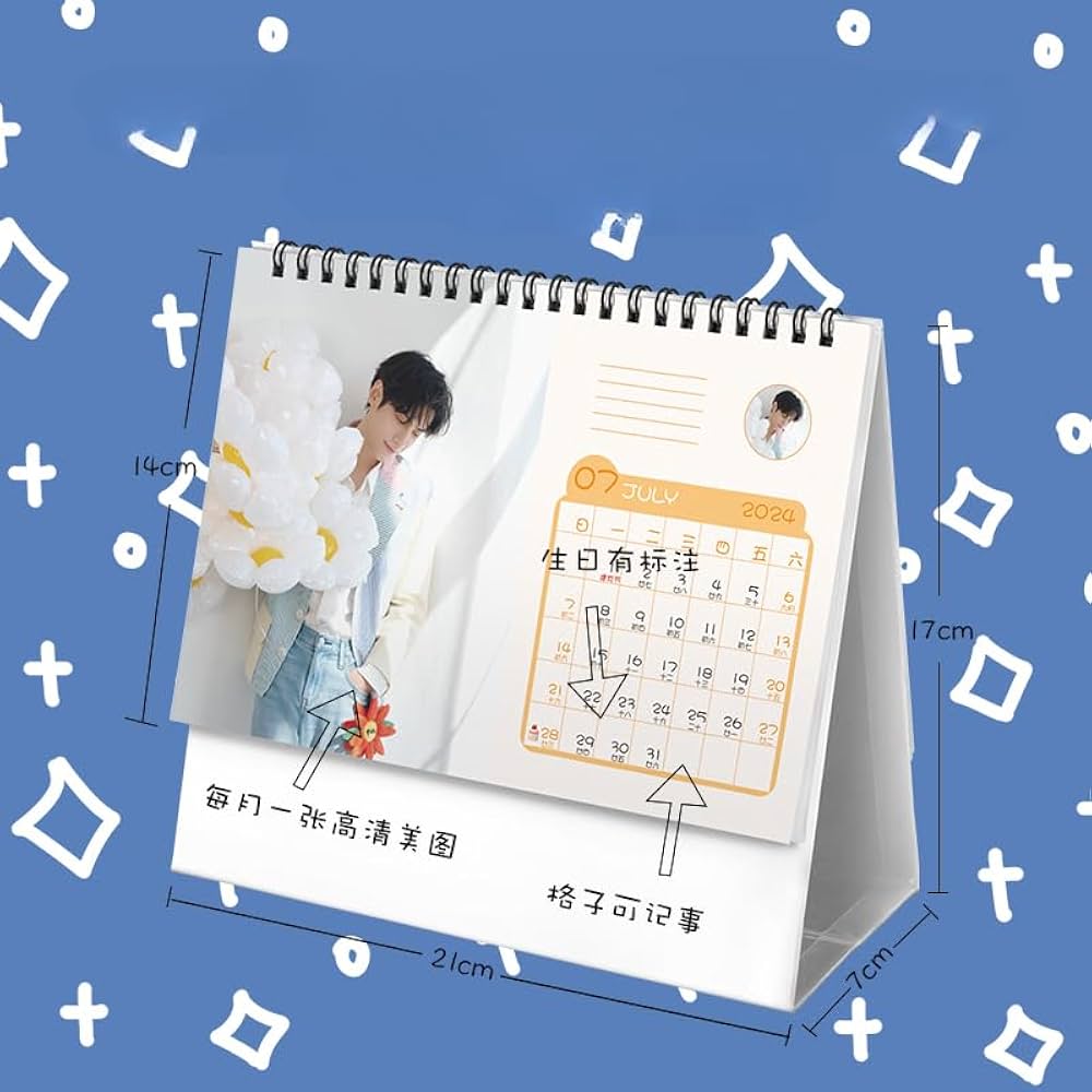 Amazon.co.jp: 月見竹取 羅雲熙 レオロー 卓上カレンダー 2024 2025