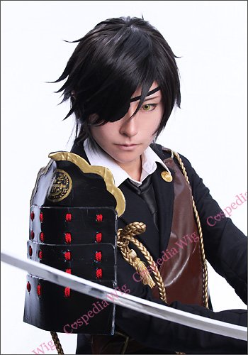 Amazon.co.jp: 刀剣乱舞 燭台切光忠 風 ウィッグ キャラウィッグ 美容