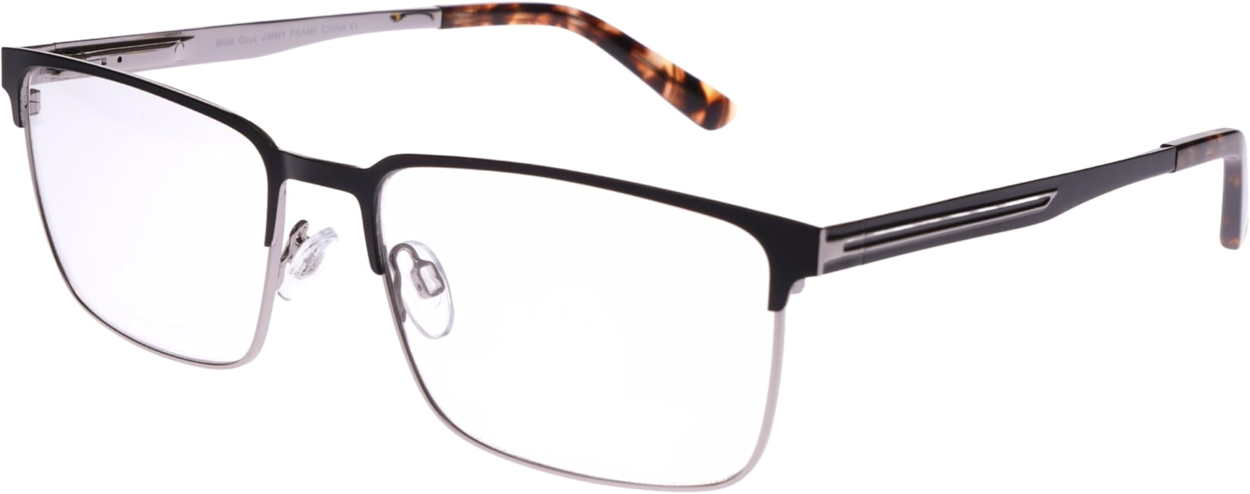 XPL Wide Guyz Black & Silver JIMMY Eyeglasses, 59/18/150, for