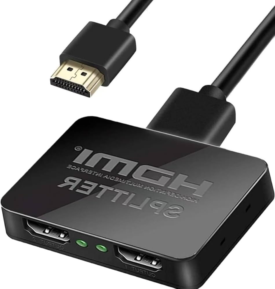 CMYDKOL Splitter 1 in 2 Out, Hemer 4K 3D 1080P HDMI Splitter 1 to