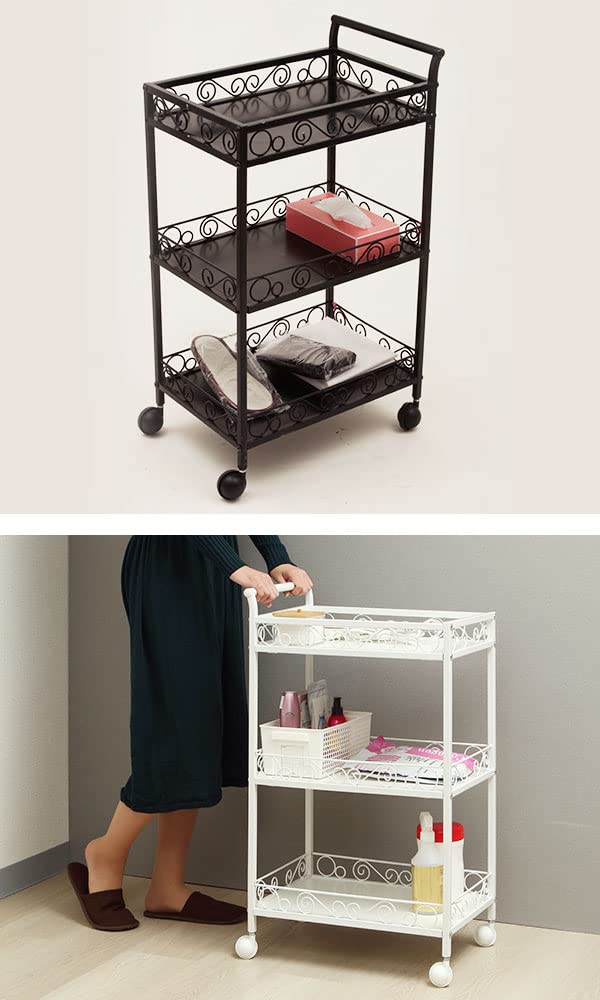 Amazon.co.jp: アンティークワゴン 幅48×奥行32.5×高さ84cm ホワイト