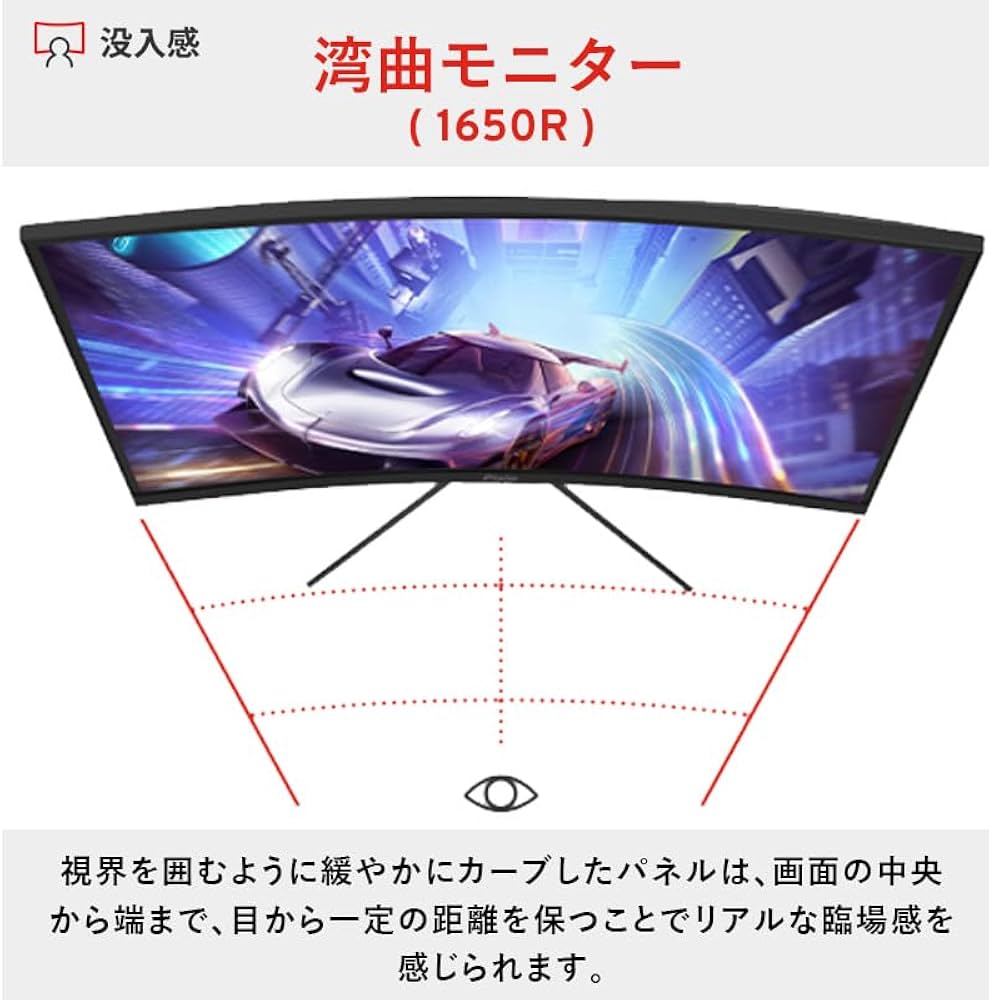 Amazon.co.jp: Pixio PXC278 Wave White ゲーミングモニター 27インチ