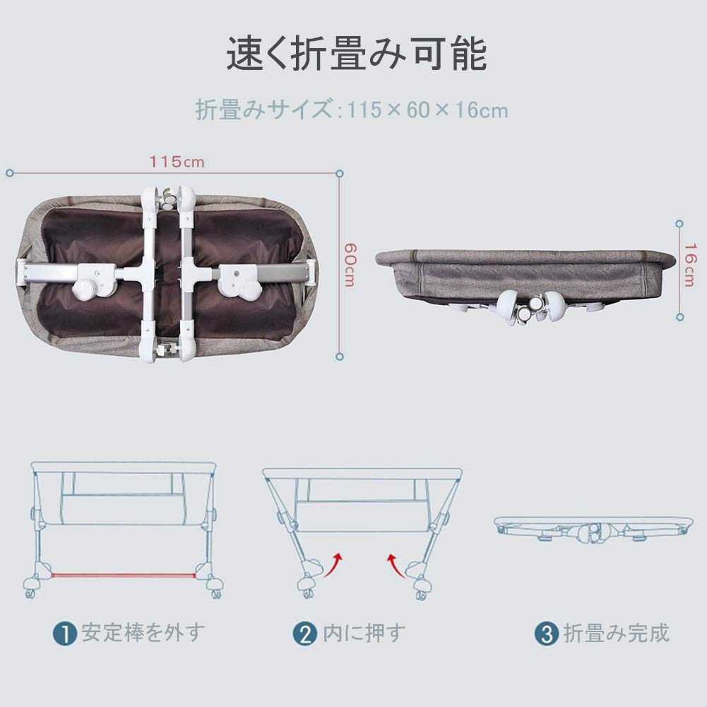 Amazon.co.jp: Maydolly（メイドリ） 添い寝 ベビーベッド コンパクト