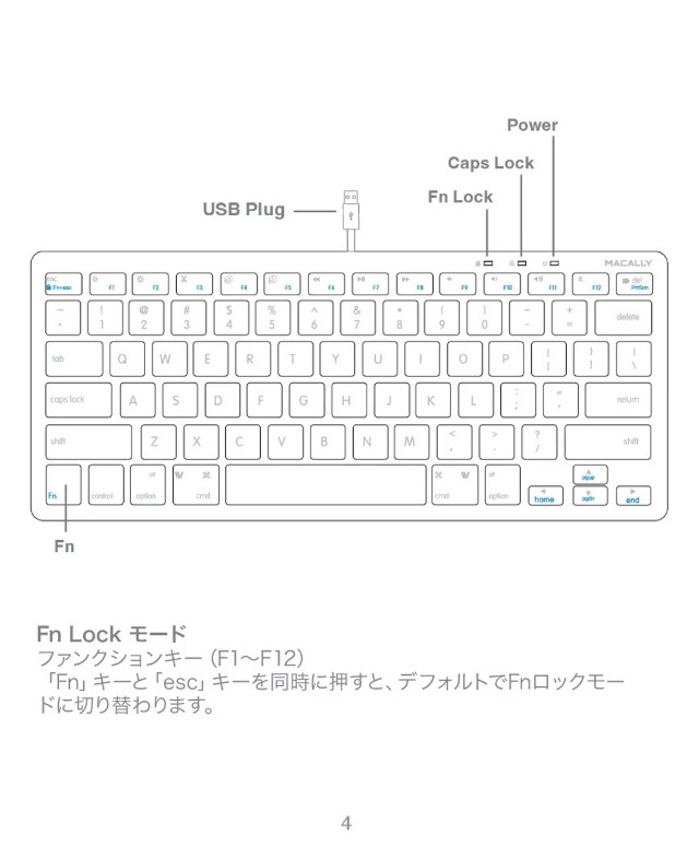 Amazon | MACALLY mac キーボード USB A 有線 コンパクト サイズ US