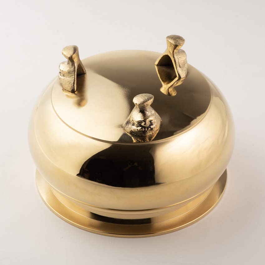 Amazon | 香炉 机上 香呂 (真鍮製 磨き) 5寸 (獅子足) 龍印 線香立て