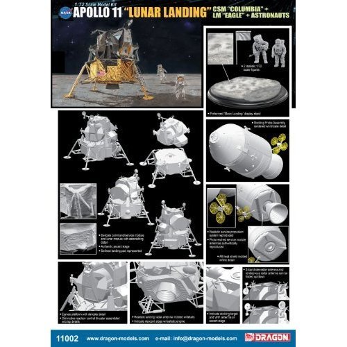 Amazon | ドラゴン 1/72 アポロ11号月面上陸 司令船コロンビア+月着陸