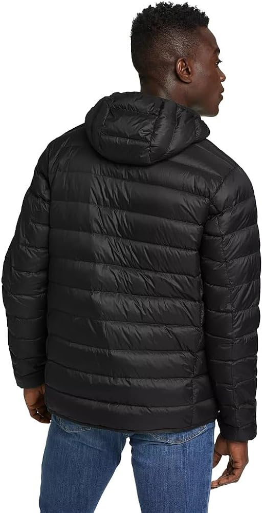 Eddie Bauer Herren Cirruslite Daunenjacke Jacke, Kapuze schwarz