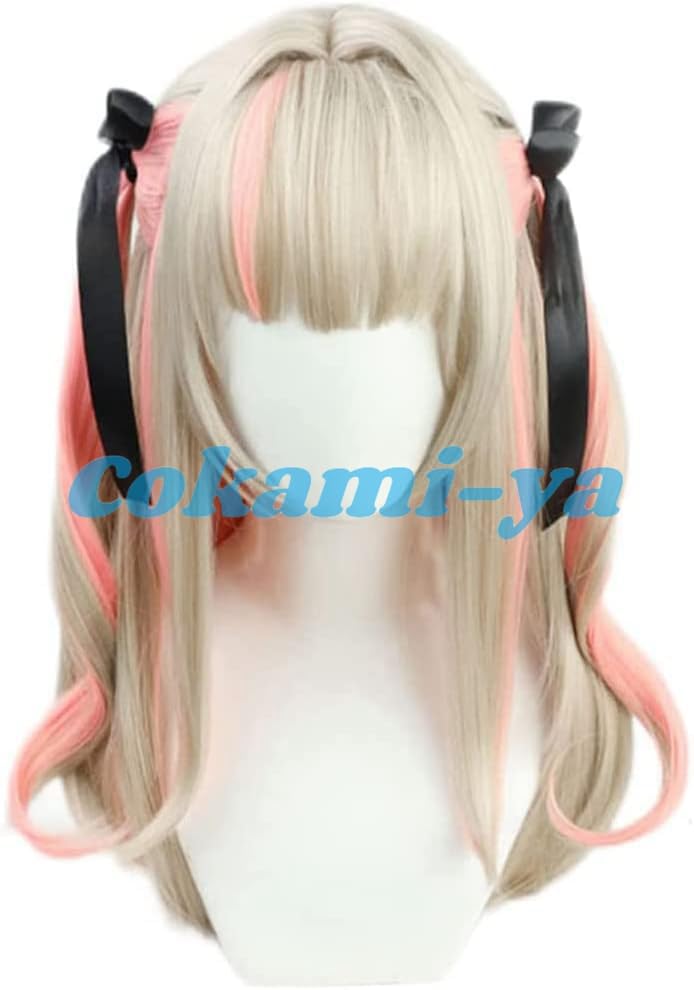 Amazon.co.jp: コスプレウィッグ 魔界ノりりむ リボン付き 耐熱