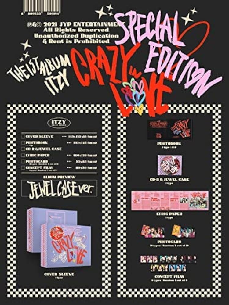 ITZY CRAZY IN LOVE 1st Album Special Edition Contents+Message