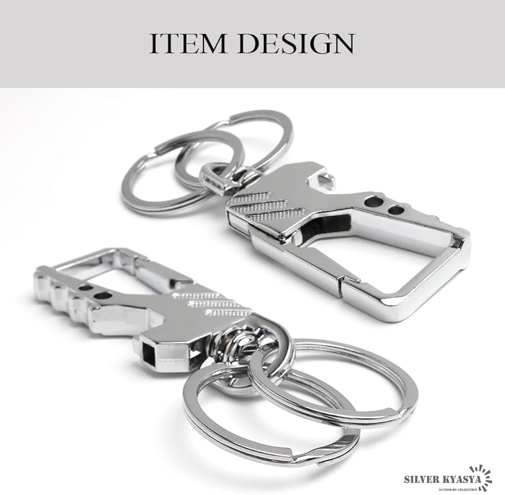 Amazon.co.jp: [silver KYASYA] キーホルダー 車 キーリング メンズ