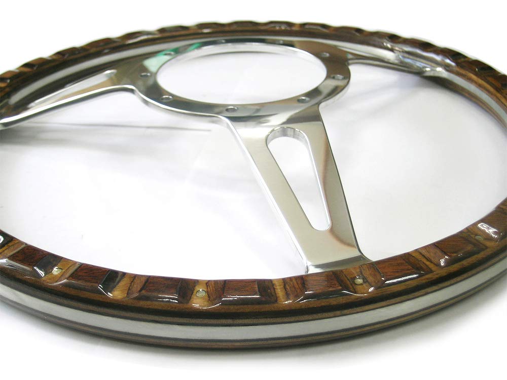 Amazon | カスタム アルミ ビレット クラッシックウッド ステアリング