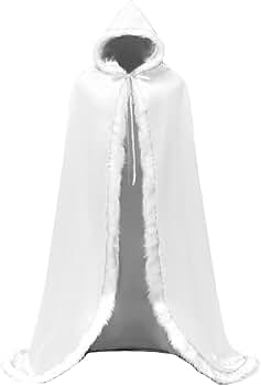 Amazon.com: Ivory Long Wedding Cloak with Hooded Cape Winter Fur