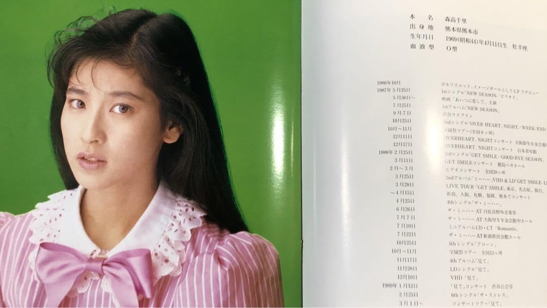 Amazon.co.jp: 森高千里 見て 1989年 コンサートツアー パンフレット