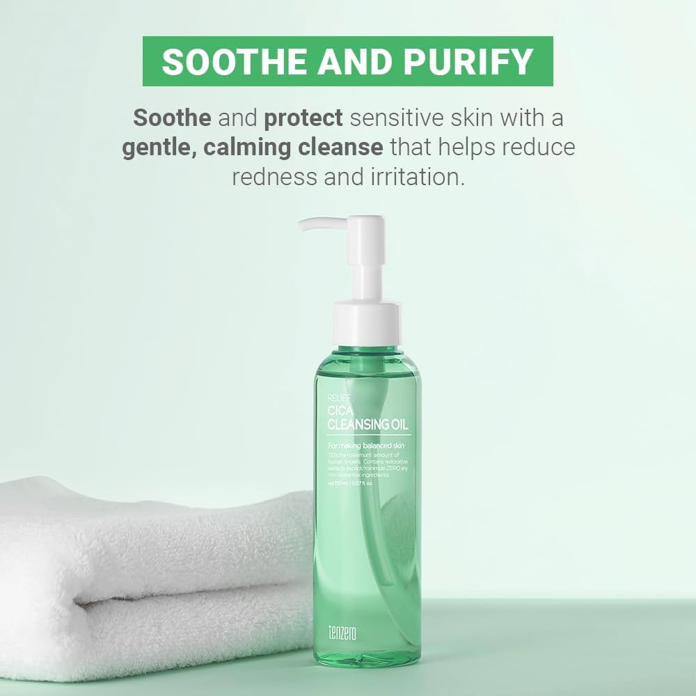 Amazon.com: tenzero Relief Cica Cleansing Oil 5.07 fl oz (150ml