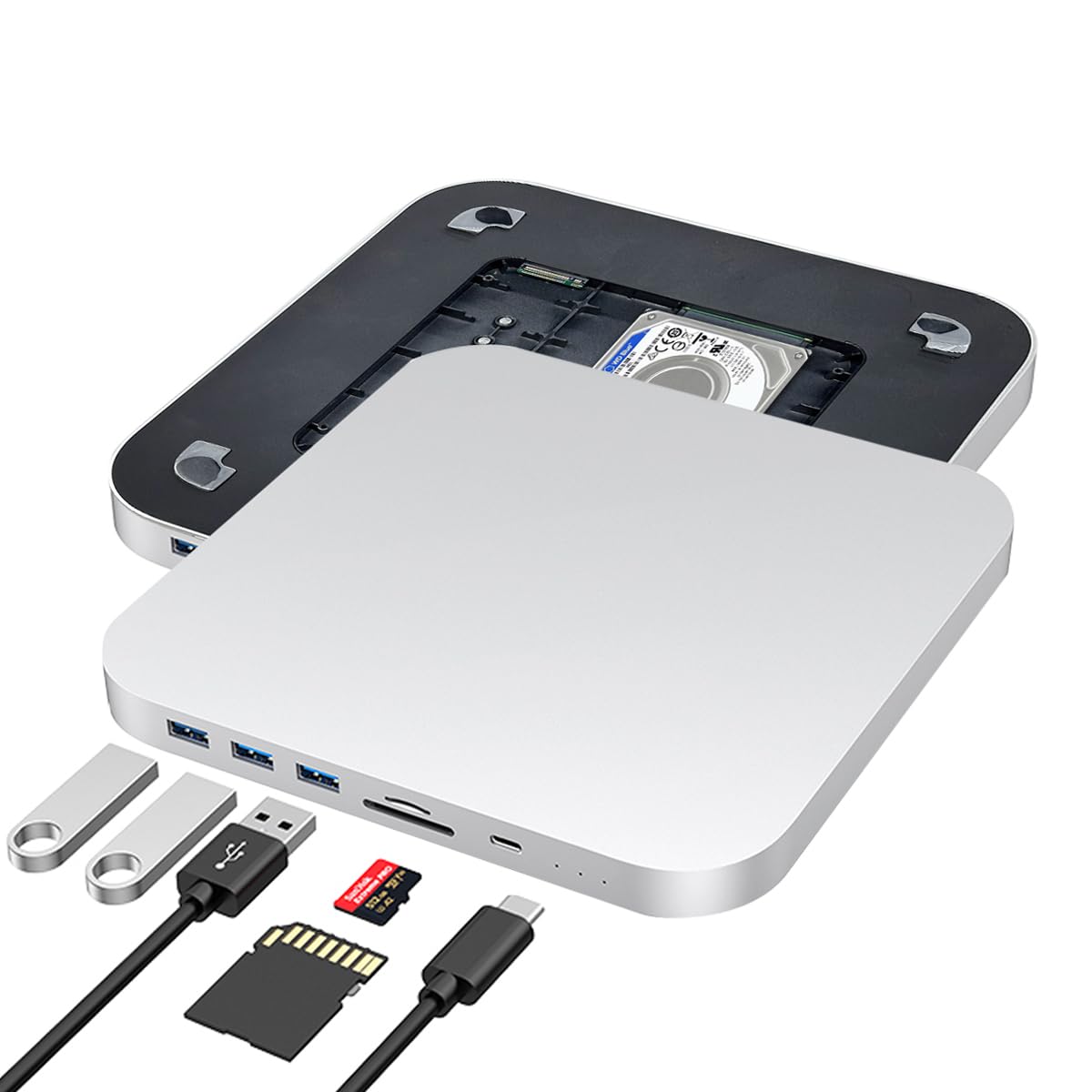 Amazon.com: Mac Mini Hub and Stand for NVME/NGFF M2.SSD and 2.5