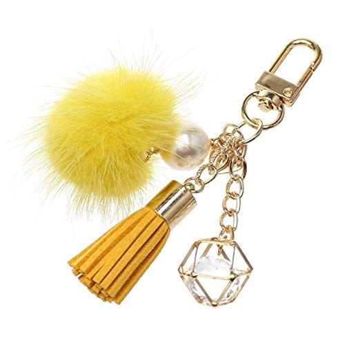 Amazon | [オンリーユー] ミンクファータッセルチャーム イエロー 財布