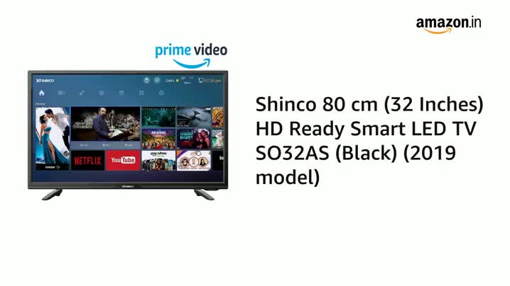 Shinco 80 cm (32 Inches) HD Ready Smart LED TV SO32AS (Black
