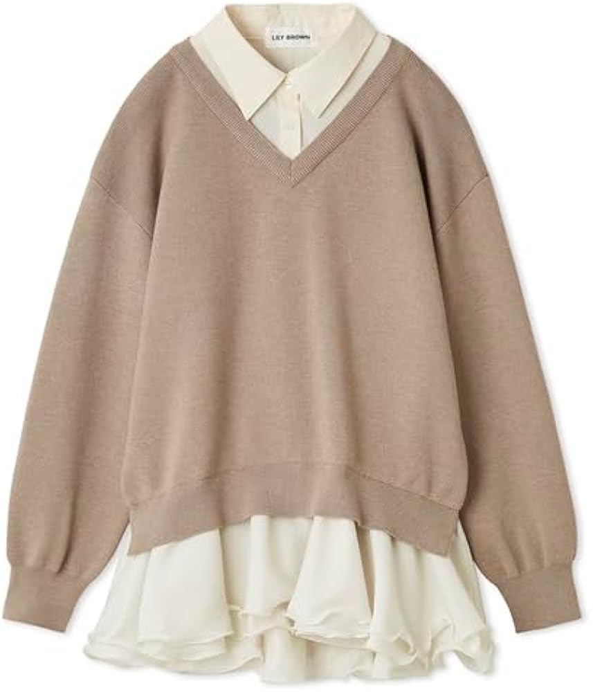 Amazon.co.jp: [リリーブラウン] シャツドッキングフリルミニ