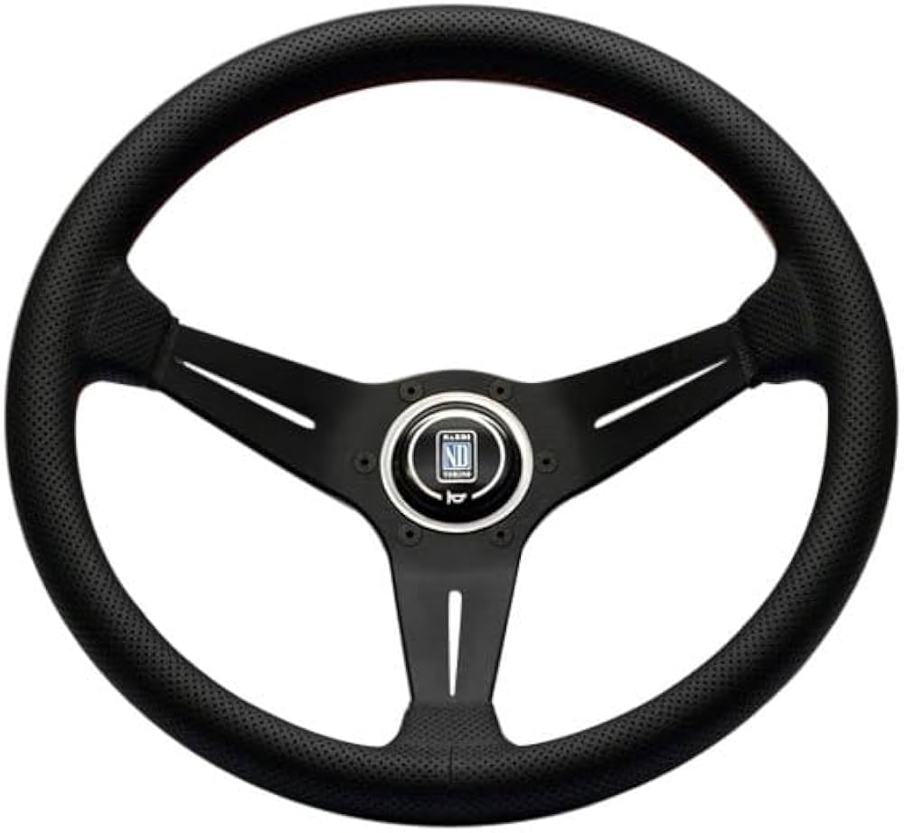 NARDI Nardi Deep Corn Steering Wheel 350mm Black Leather Red