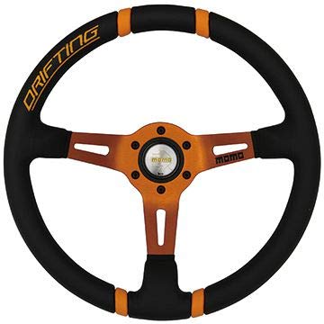 Amazon | MOMO モモ ハンドル ドリフティング 35Φ BKレザー・オレンジ