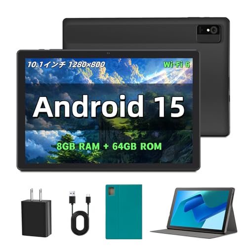 Amazon.co.jp: 10.1インチ Android 15 タブレット (8GB RAM+64GB ROM+