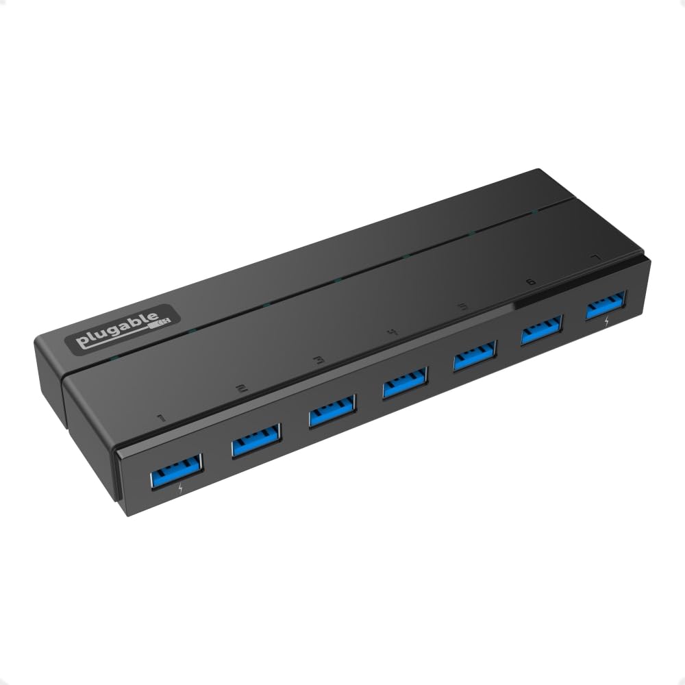 Amazon.co.jp: Plugable USB 3.0 ハブ、7ポート セルフパワー 36ワット