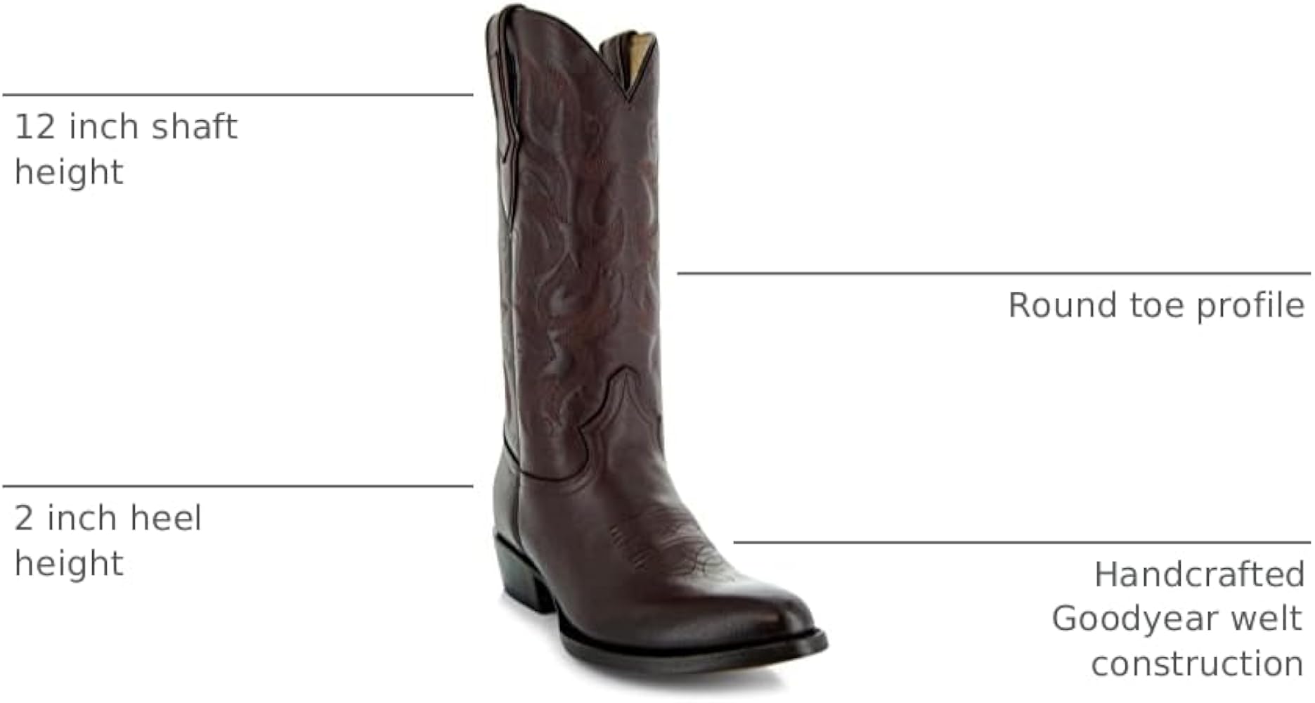 Amazon.com | Soto Boots Mens Classic Round Toe Cowboy Boots H7001