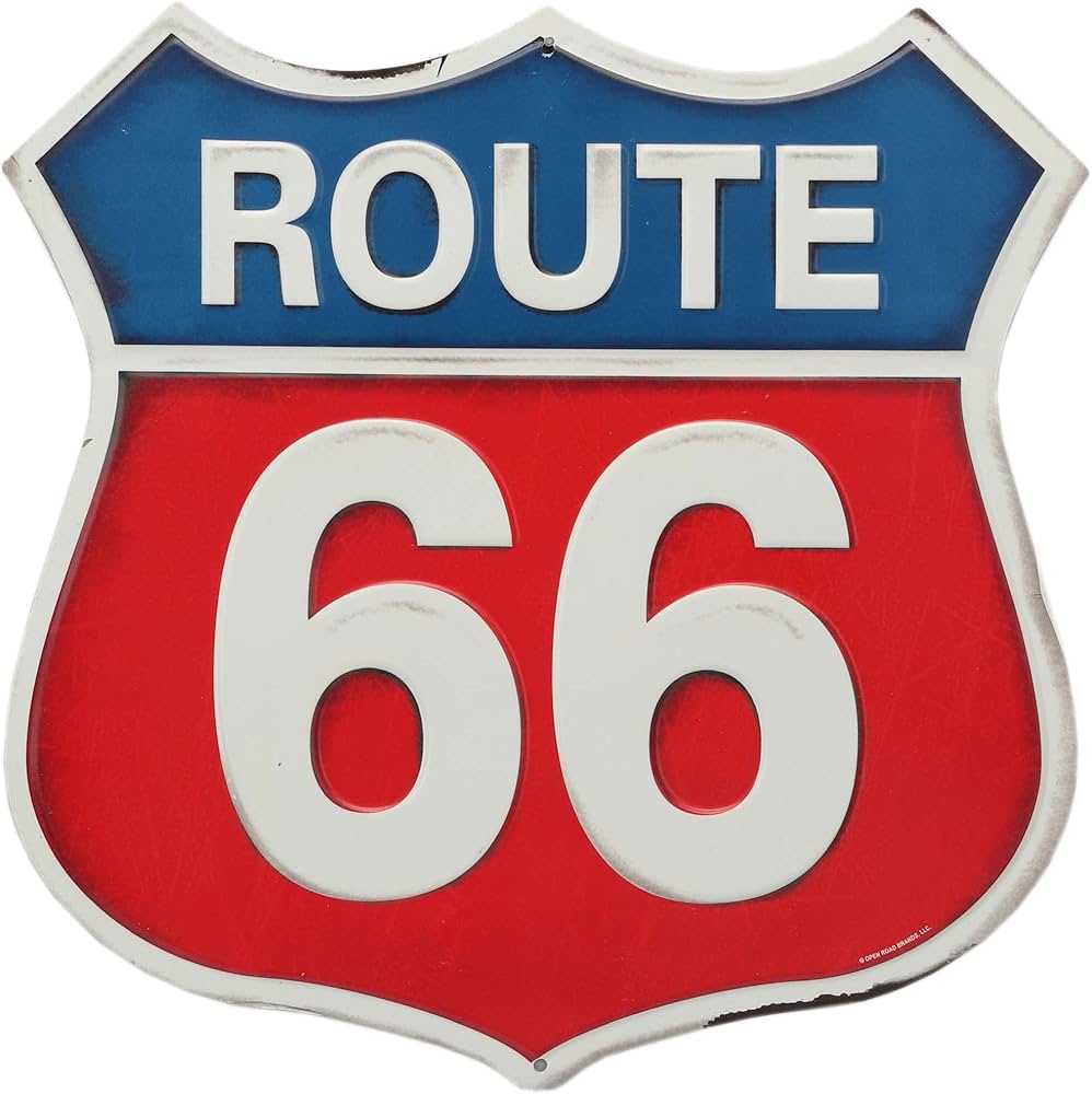 Amazon.co.jp: Route 66 エンボスメタルサイン - ヴィンテージルート66