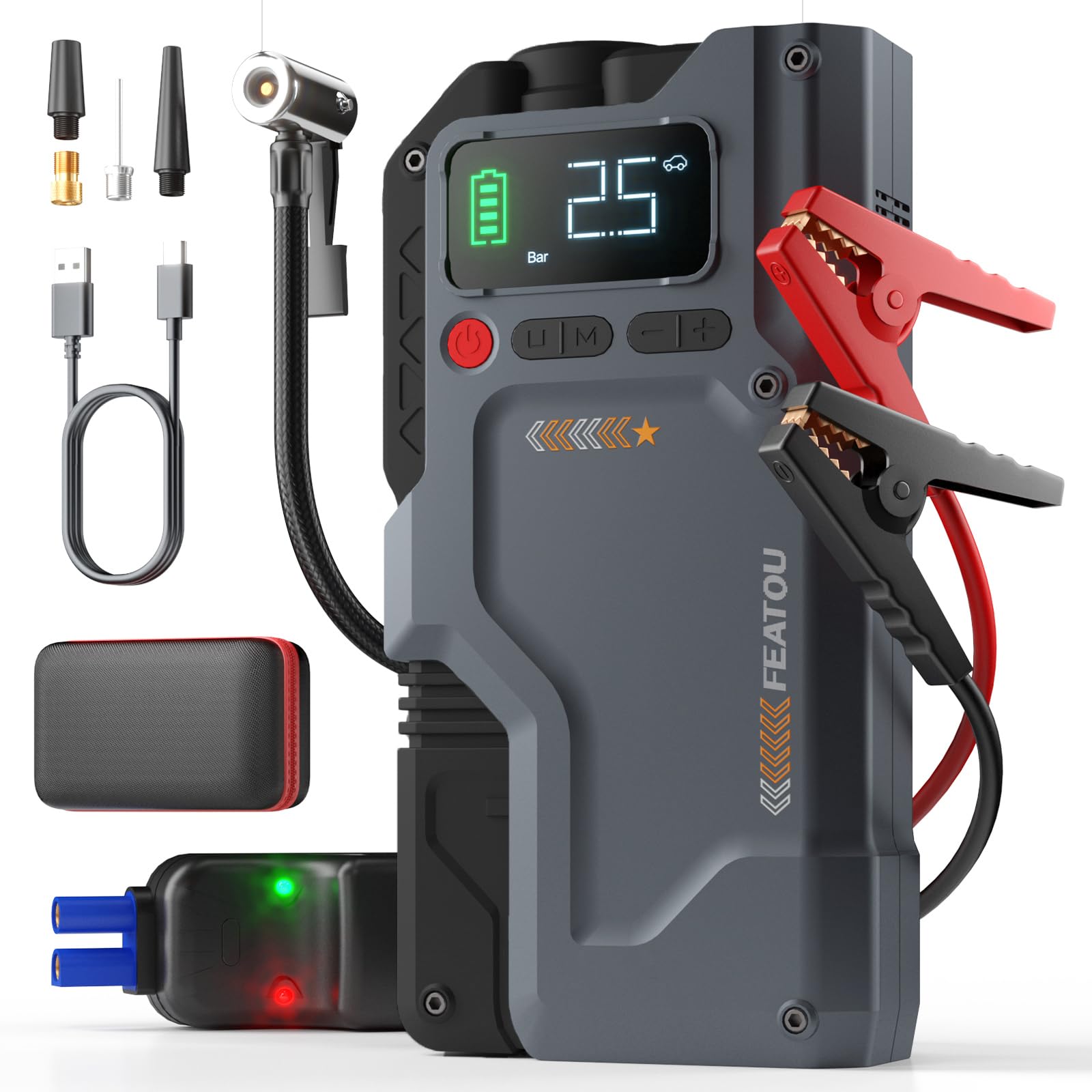 Amazon | Autowitジャンプスターター空気入れ 12000mAh大容量 ピーク