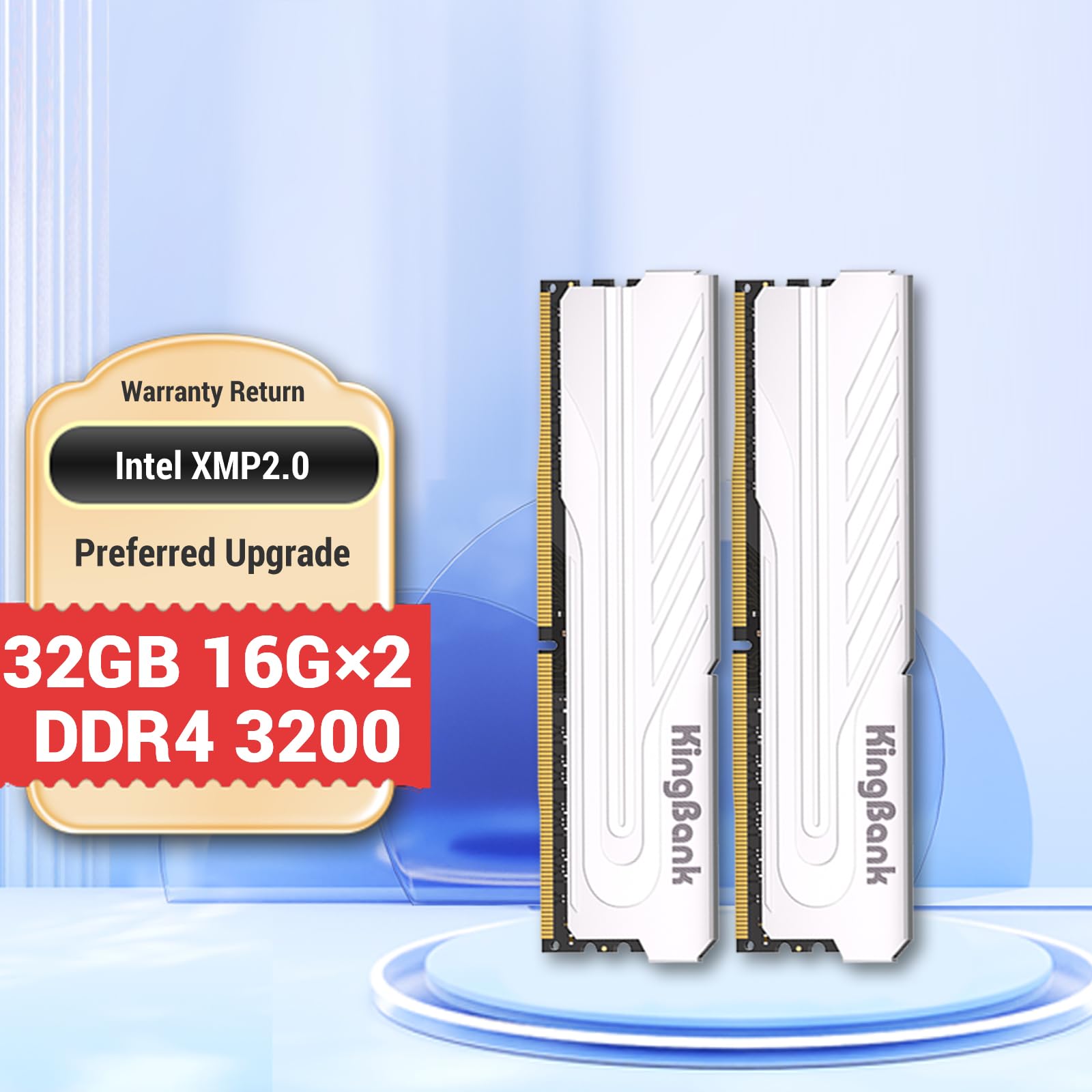 Computer Memory Ram KingBank DDR4 32GB(2x16GB) 3200MHz CL16 1.35V