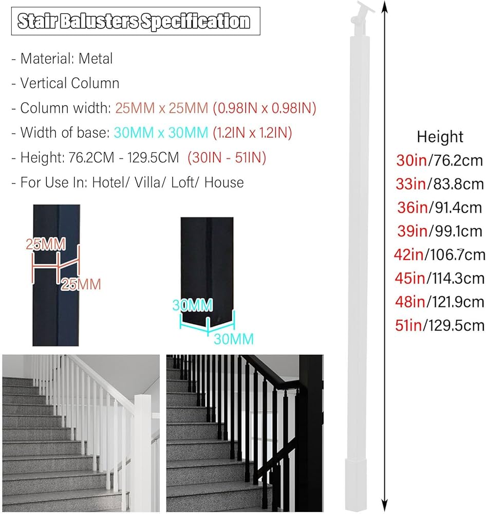 Amazon.co.jp: 手すり てすり 手摺 76 91 99 115 129 CM 金属製バラ
