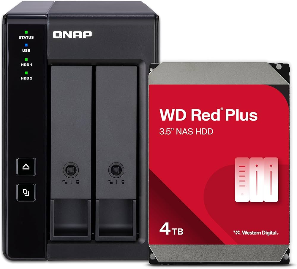 QNAP 2 Bay DAS with 4TB Storage Capacity, USB 3.2 Gen 2 Type-C
