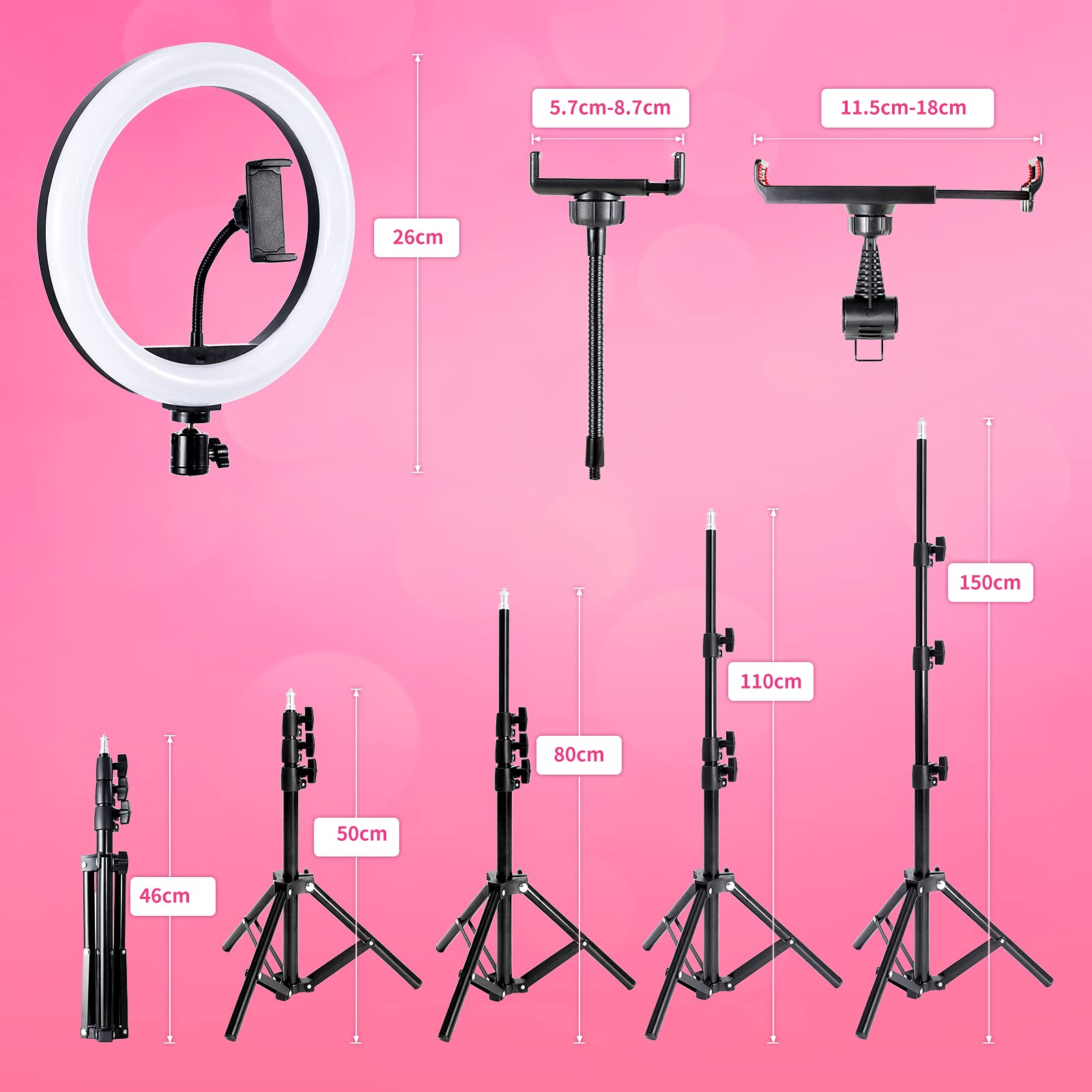 Amazon | FreeFly LEDリングライト高安定性 三脚スタンド+卓上スタンド