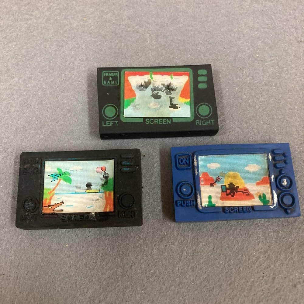 Amazon | 昭和レトロ ゲームウォッチ 消しゴム 3個 当時物 駄菓子屋