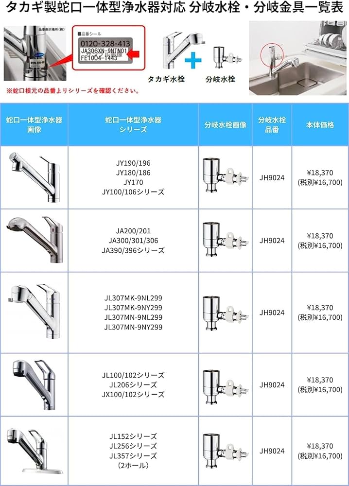 Amazon | タカギ (takagi) 食器洗い用 分岐水栓 JH9024。蛇口のシール