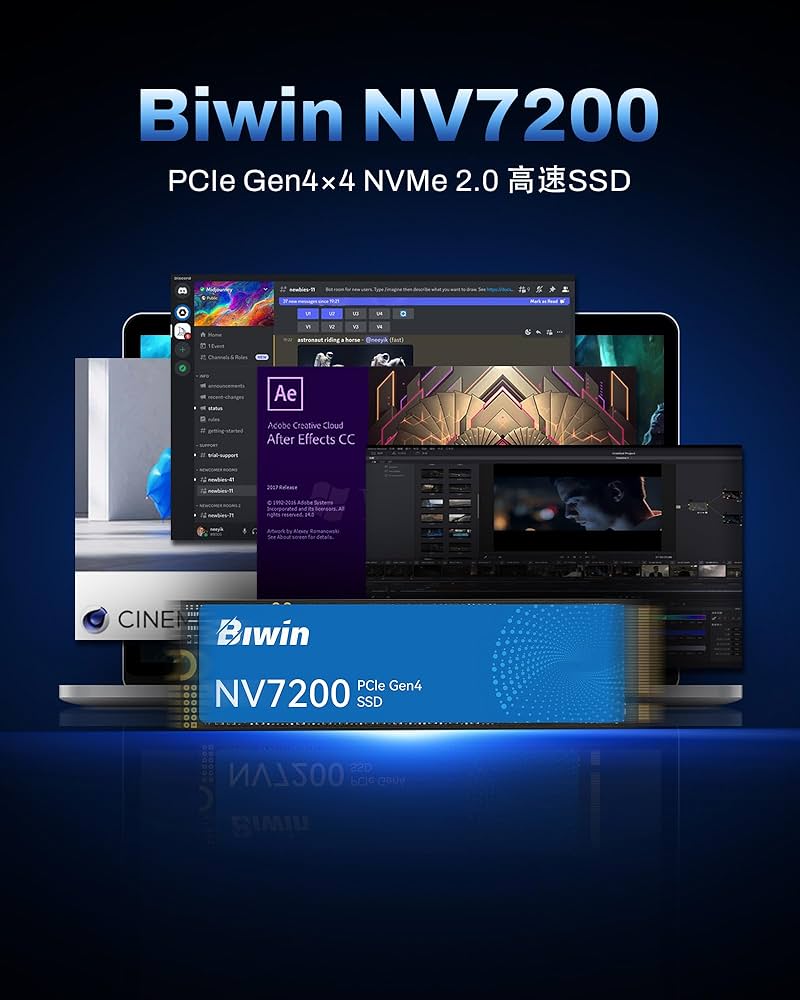 Amazon | Biwin NV7200 2TB SSD NVMe2.0 M.2 Type 2280 PCIe Gen4×4