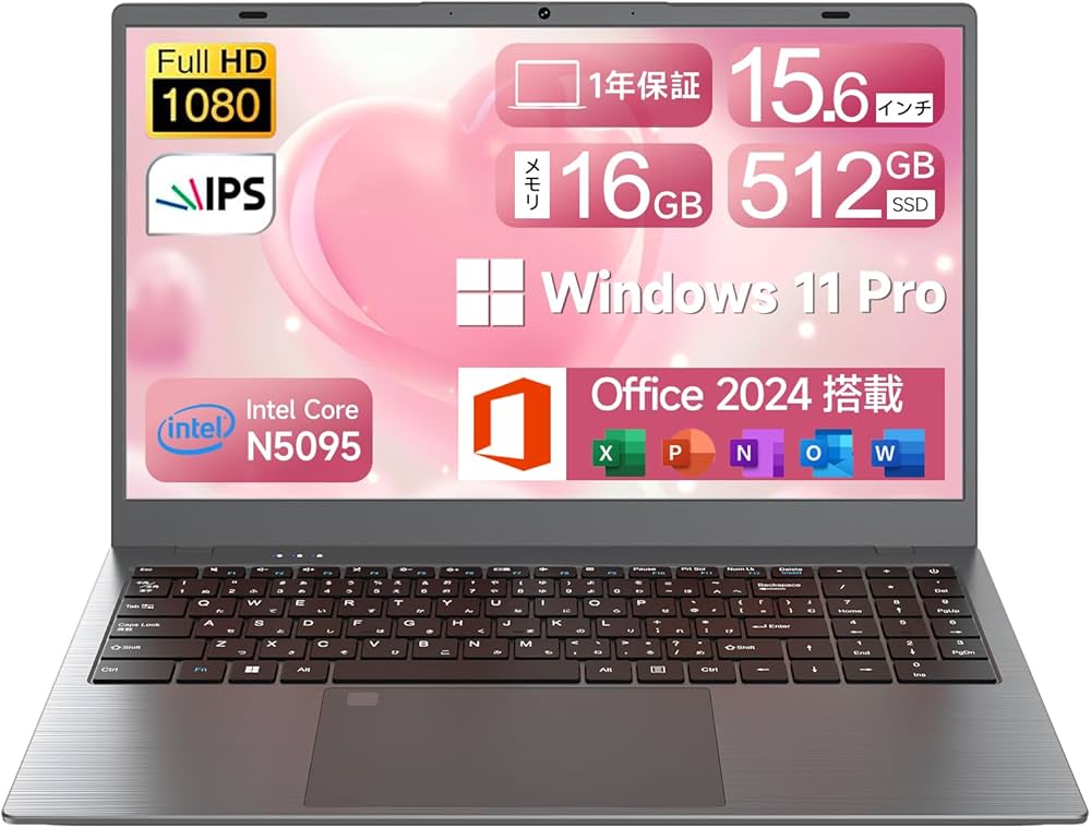 Amazon.co.jp: ノートパソコン 15.6インチ N5095 ノートPC Office2024