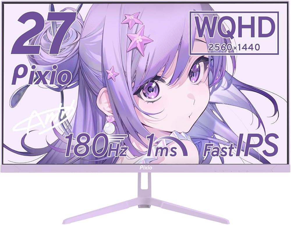 Amazon.co.jp: Pixio PX278 WAVE Pastel Purple Gaming Monitor 27