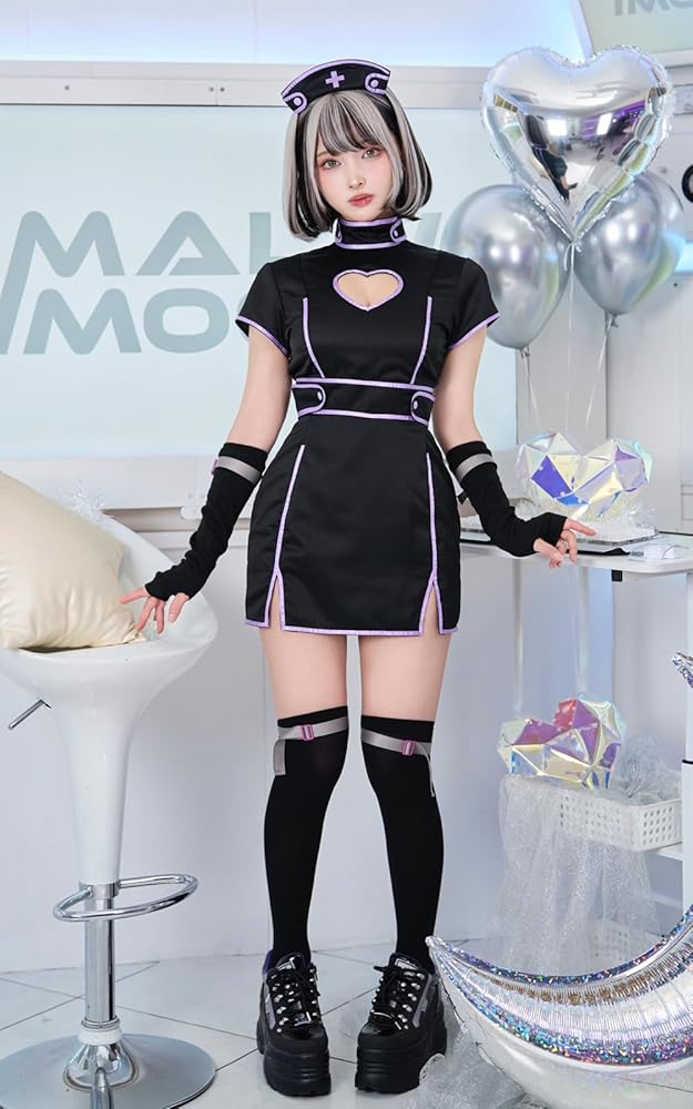 Amazon.co.jp: [Malymoon] コスプレ サイバー ナース 看護師 ネオン
