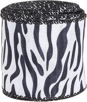 Amazon.com: YASEO Zebra Print Wired Edge Ribbon, White and Black