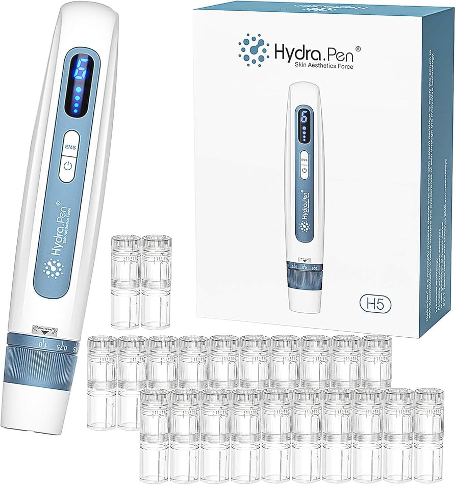 Hydra Pen H5 Blue-White Skincare Device Set with 22 Cartridges (12