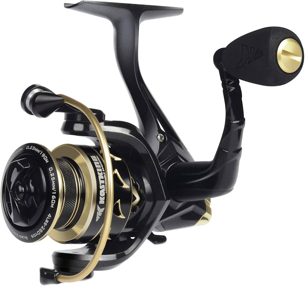 Amazon | KastKing Valiant Eagle Spinning Reels, Black Gold Fishing